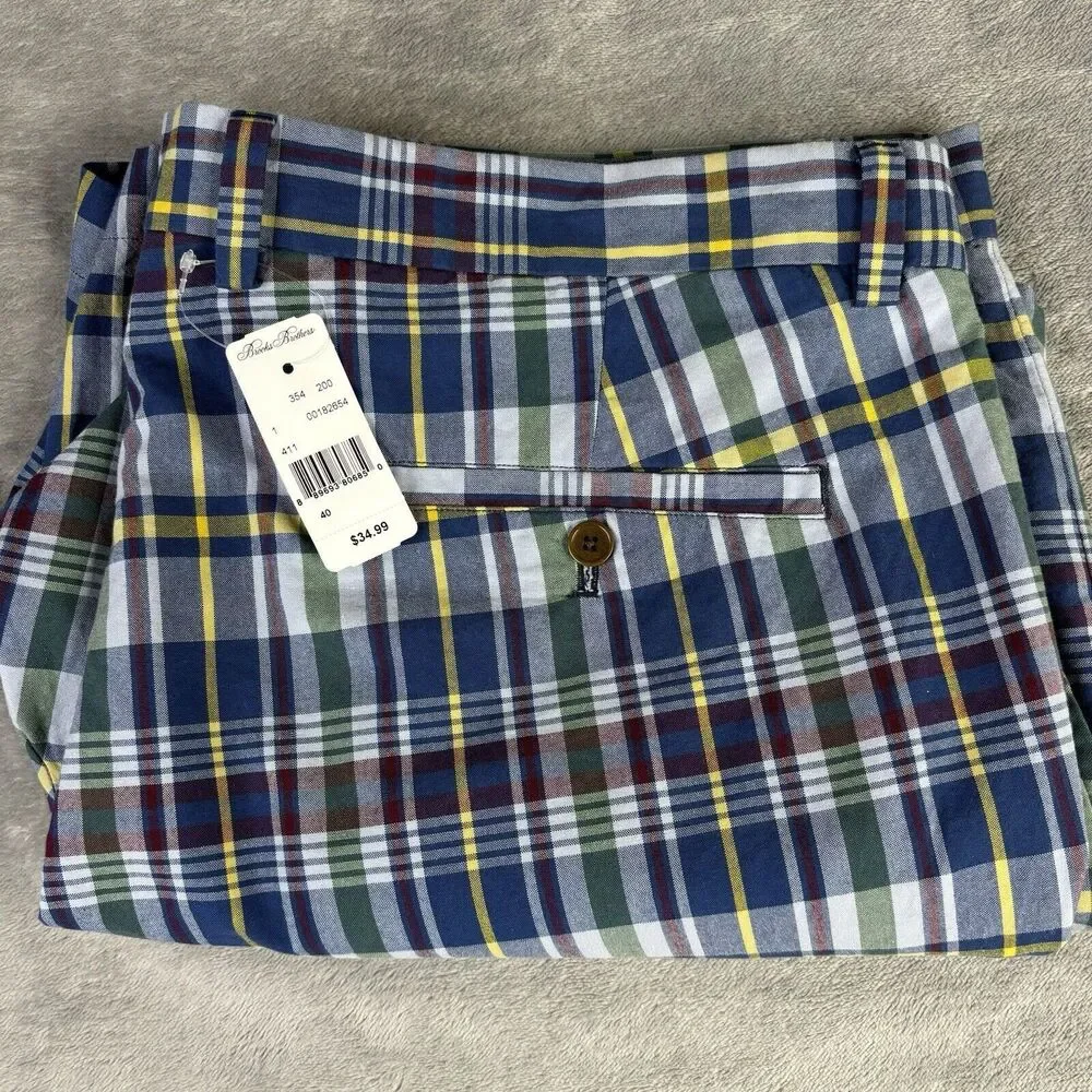 Brooks Brothers‎ Bermuda Shorts Mens 40 Blue Plaid Summer Outdoors New w/ Tag